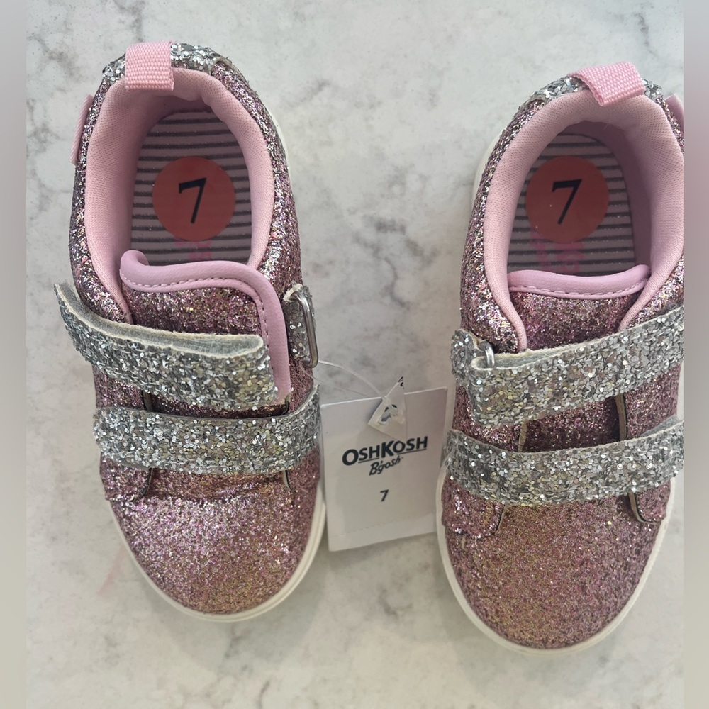 NWT OshKosh pink sparkle sneakers! Toddler size 7